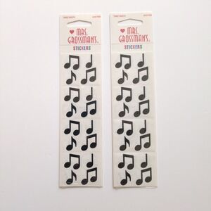 Vtg 90s Mrs. Grossman Music Notes Stickers‎ Black 2 Packs 6 Sheets Sealed